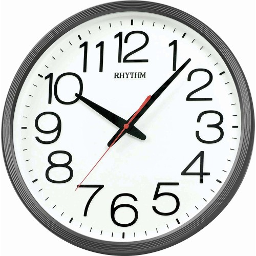 Rhythm Plastic Wall Clock 3D Numerals,Silent Silky Move,Injection Color Frame Analog